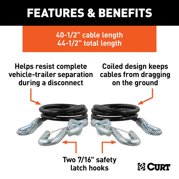 RJ-80151 - Curt Tow Bar Safety Cable Kit